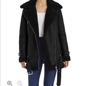 Avec Les Filles Faux-Shearling Moto Jacket